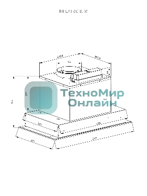 Вытяжка встраиваемая Kuppersberg Inflat 60 W белый, 60 см, 780 куб. м/ч, 65 дБ