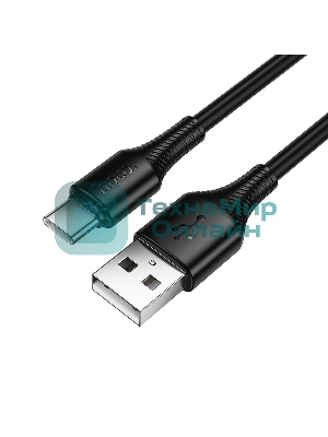 Кабель USB2.0 Hoco AM/Type-C, 3А, X120, 1м, черный, коробка