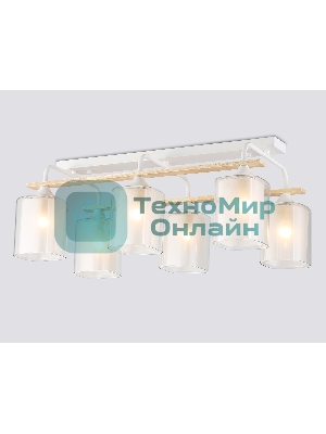 Светильник Ambrella light TR3033247/6 WH/WD белый/дерево E27/6 max 60W 580*340*245