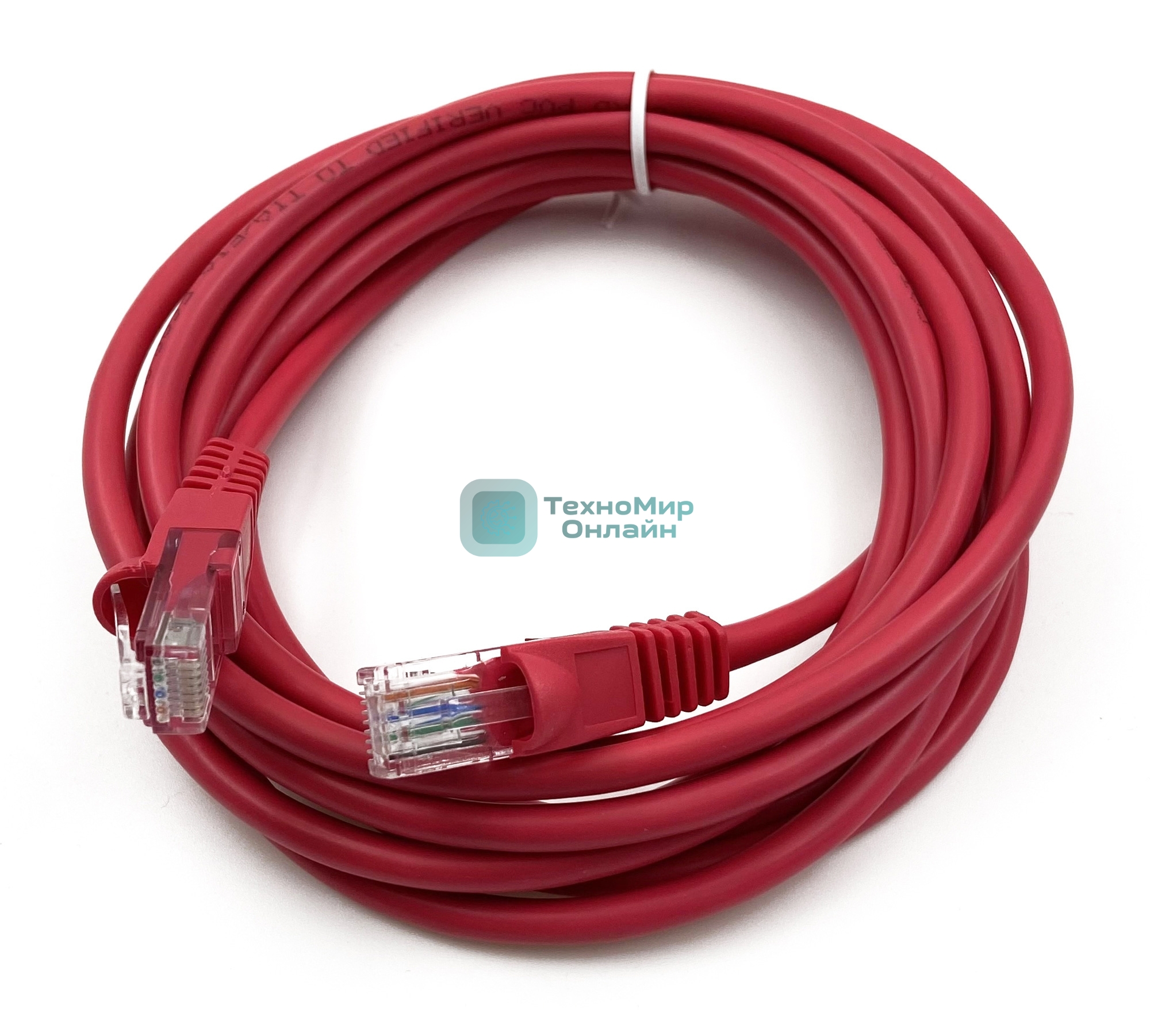 Патч-корд Buro UTP cat.5e 3м красный RJ-45 (m)-RJ-45 (m)