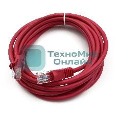 Патч-корд Buro UTP cat.5e 3м красный RJ-45 (m)-RJ-45 (m)