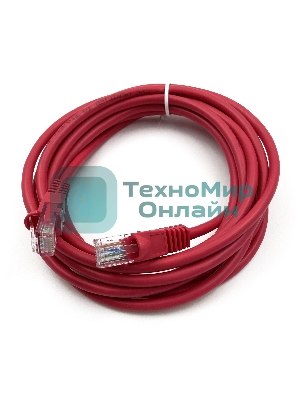 Патч-корд Buro UTP cat.5e 3м красный RJ-45 (m)-RJ-45 (m)