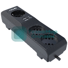 Сетевой фильтр Surge protector Pilot 3G 3xGP euro outlets, 10А/2.2 кВа, 2xUSB, 7m, черный
