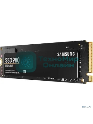 Накопитель SSD Samsung 980, 1000Gb, PCIe 3.0 x4, M.2 2280, NVMe, R/W 3500/3000