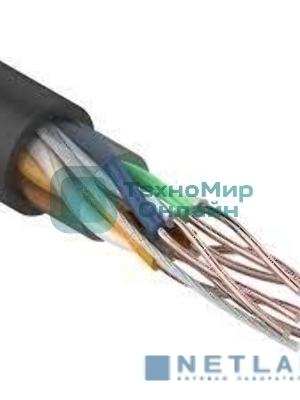 Кабель витая пара Rexant U/UTP, cat.5e, ZH нг(А)-HF, 4PR, 24AWG, внешний, черный, 305 м