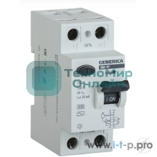 Выключатель дифференциального тока (УЗО) IEK MDV15-2-016-030 ВД1-63 2Р 16А 30мА GENERICA