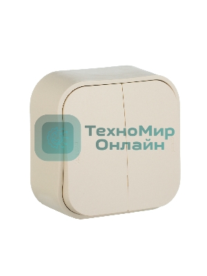 Переключатель 2-клавишный 10А 782236 Legrand Quteo Сл. кость