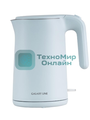 Чайник электрический Galaxy Line GL 0327, небесный, пластик, 1800 Вт, 1,5 л