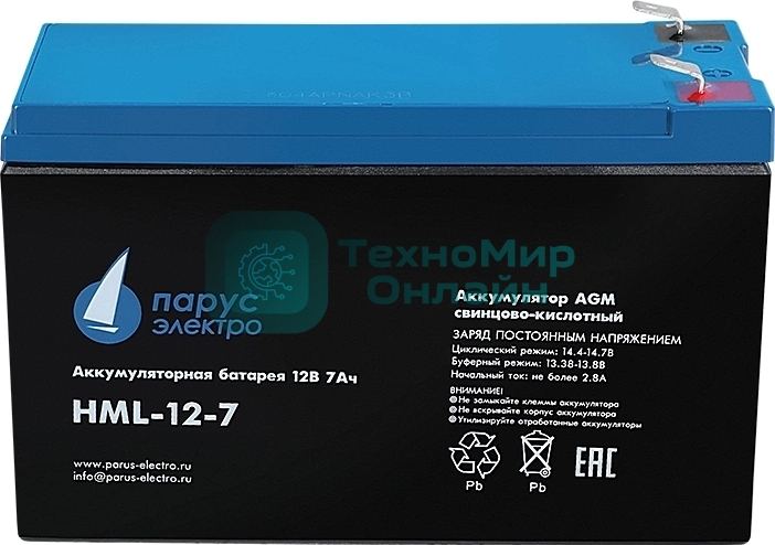 Батарея для ИБП Парус Электро, профессиональная серия HML-12-7