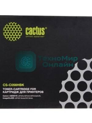Картридж лазерный Cactus CS-C056HBK черный (21000 стр.) для Canon imageCLASS LBP320 Series/540 Series