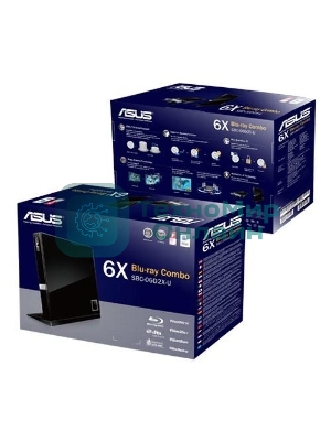 Оптический привод Blu-Ray Asus SBC-06D2X-U/BLK/G/AS черный USB slim внешний RTL