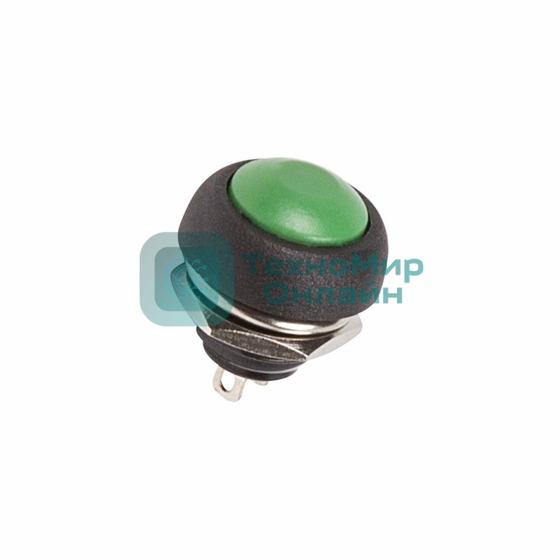 Выключатель кнопочный Rexant 250V 1А (2с) OFF-(ON) Б/Фикс зеленая Micro