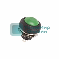 Выключатель кнопочный Rexant 250V 1А (2с) OFF-(ON) Б/Фикс зеленая Micro