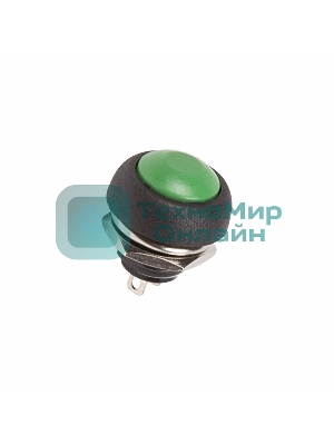 Выключатель кнопочный Rexant 250V 1А (2с) OFF-(ON) Б/Фикс зеленая Micro
