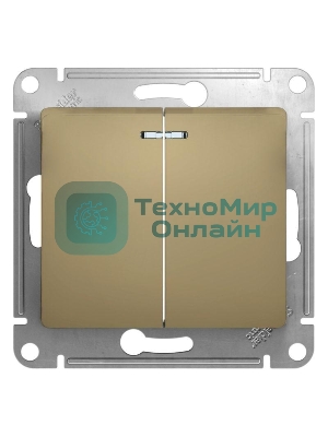 Механизм выключателя 2-кл. СП Glossa 10А IP20 10AX с подсветкой титан SchE GSL000453