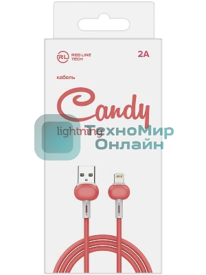 Кабель Redline Candy УТ000021989 Lightning (m) USB A(m) 1м красный