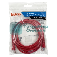 Патч-корд Buro UTP cat.5e 3м красный RJ-45 (m)-RJ-45 (m)