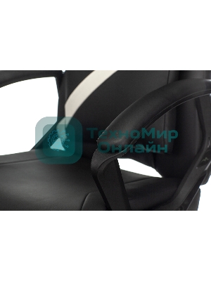 Кресло игровое Zombie DRIVER черный/белый, искусственная кожа, с подголов. крестовина пластик