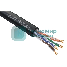 Кабель NEOMAX NM710032 U/UTP cat.5e 4x2x0.52, 24 AWG, медь, внешний, PE, 305м, черный