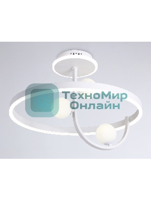 Потолочный светодиодный светильник Ambrella light FL66261/1+3 WH белый 56W 3000K-6400K+G9/3 D500*358 (ПДУ ИК)