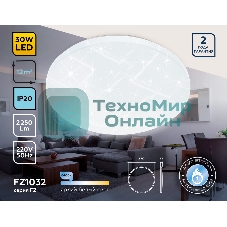 Потолочный светодиодный светильник Ambrella light FZ1032 WH белый 30W 6400K D370*55 (Без ПДУ)