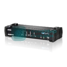Переключатель KVM ATEN CS1784A-AT-G KVM+Audio+USB 2.0, 1 user USB+DVI => 4 cpu USB+DVI, со шнурами USB 4х1.8м., 2560x1600 60Hz DVI-D Dual Link/2048x