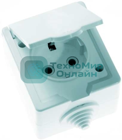 Розетка Кунцево-Электро 1-м ОП РА16-660 с заземл. IP44