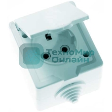 Розетка Кунцево-Электро 1-м ОП РА16-660 с заземл. IP44