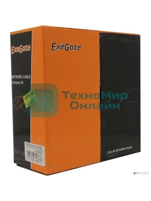 Кабель ExeGate FTP 4 пары кат.5e CCA, 24AWG, экран, бухта 100м, серый, PVC