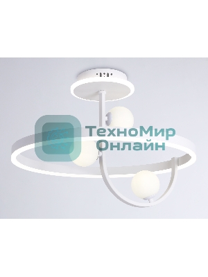 Потолочный светодиодный светильник Ambrella light FL66261/1+3 WH белый 56W 3000K-6400K+G9/3 D500*358 (ПДУ ИК)