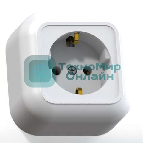 Розетка Кунцево-Электро 1-м ОП Валентина РА16-638 с заземл. белый