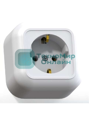 Розетка Кунцево-Электро 1-м ОП Валентина РА16-638 с заземл. белый