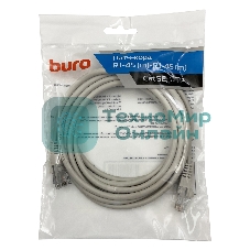 Патч-корд Buro UTP cat.5e 3м серый RJ-45 (m)-RJ-45 (m)