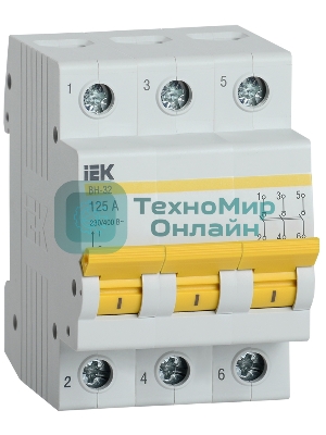 Выключатель нагрузки (мини-рубильник) ВН-32 3Р 125А IEK MNV10-3-125