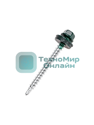 Саморез кровельный Kranz 4,8х50, окрашенный RAL 6005, короб (150 шт/уп)