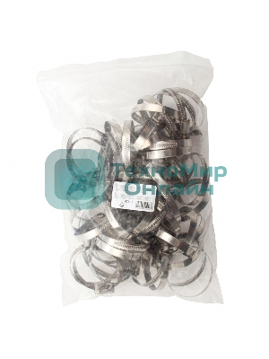 Хомуты Сибртех нержав. сталь, стандартное болтовое крепление 40-60 мм, ширина 9 мм, 50 шт.