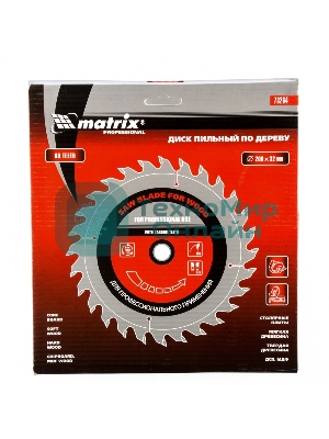 Пильный диск Matrix по дереву, 200x32мм, 60 зубьев, + кольцо, 30/32 Professional