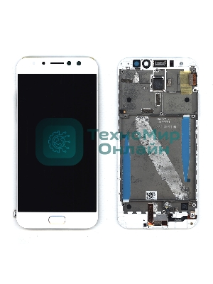 Дисплей для Asus Zenfone 4 Selfie Pro ZD552KL белый с рамкой