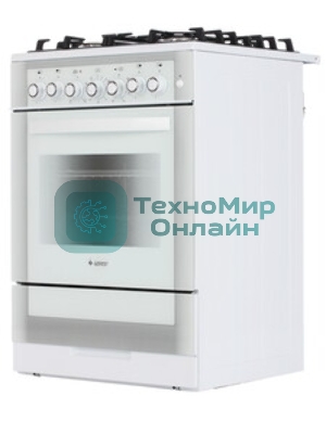 Плита комбинированная Gefest ПГЭ 6502-02 0042 белый, конфорок 4 газовых, духовка 55 л, 60 см x 85 см x 60 см