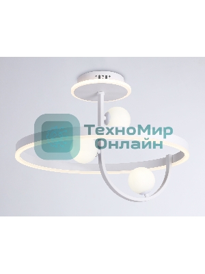 Потолочный светодиодный светильник Ambrella light FL66261/1+3 WH белый 56W 3000K-6400K+G9/3 D500*358 (ПДУ ИК)