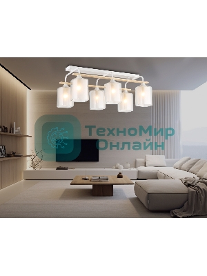 Светильник Ambrella light TR3033247/6 WH/WD белый/дерево E27/6 max 60W 580*340*245