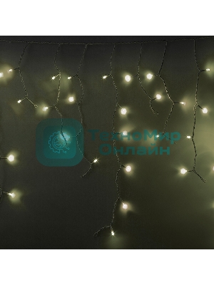 Гирлянда Neon-night Айсикл (бахрома) светодиодный, 5,6 х 0,9 м, с эффектом мерцания, БЕЛЫЙ провод 