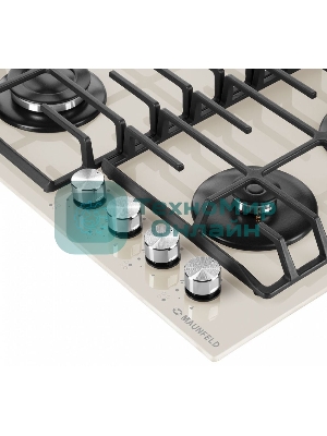 Газовая варочная панель Maunfeld EGHG.64.6CBG/G, 4 конфорки, закаленное стекло, бежевый