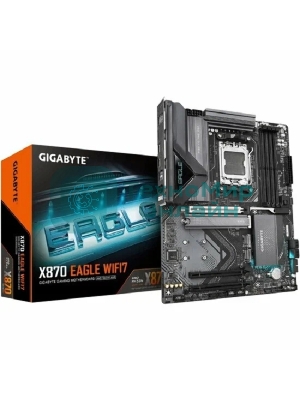 Материнская плата Gigabyte X870 EAGLE WIFI7, AM5, AMD X870, 4xDDR5, 4xSATA, 3xM.2, 1xPCI-E 5.0 x16, 2xPCI-E 3.0 x1, 1xHDMI, 1xUSB-C (DP), 1x 2.5Gb LAN, 4xUSB-A 2.0, 3xUSB-A 3.2 Gen 1, 1xUSB-A 3.2 Gen 2, 2xUSB-C 3.2 Gen 2 (USB4), 3x3.5 мм, 7.1, ATX
