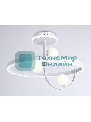 Потолочный светодиодный светильник Ambrella light FL66261/1+3 WH белый 56W 3000K-6400K+G9/3 D500*358 (ПДУ ИК)