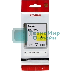 Картридж струйный Canon PFI-120 Y 2888C001 желтый (130мл) для Canon Canon imagePROGRAF TM-200/205