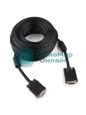 Кабель Gembird/Cablexpert VGA Premium, 15M/15M, 10м, черный, тройной экран, феррит.кольца