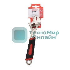 Разводной ключ Rexant 200 мм никелированный, двухкомпонентная рукоятка