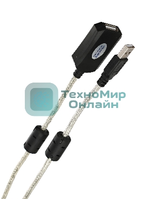 Кабель-адаптер VCOM VUS7049-25M USB2.0-repeater, удлинительный активный Am-->Af 25м