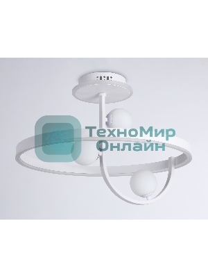 Потолочный светодиодный светильник Ambrella light FL66261/1+3 WH белый 56W 3000K-6400K+G9/3 D500*358 (ПДУ ИК)